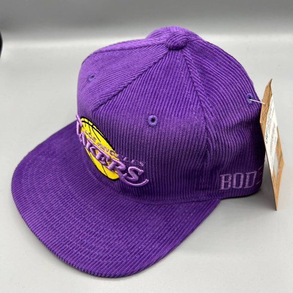 Los Angeles LA Lakers Corduroy Mitchell & Ness Hat Snapback Cap Men Lebron James - Picture 2 of 7